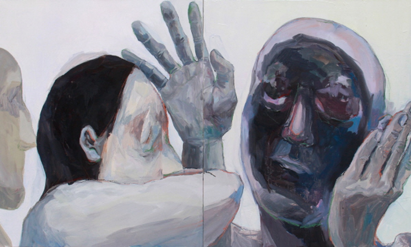 이은우, <겉도는 시선>, 60.6x145.4cm, oil on canvas, 2016