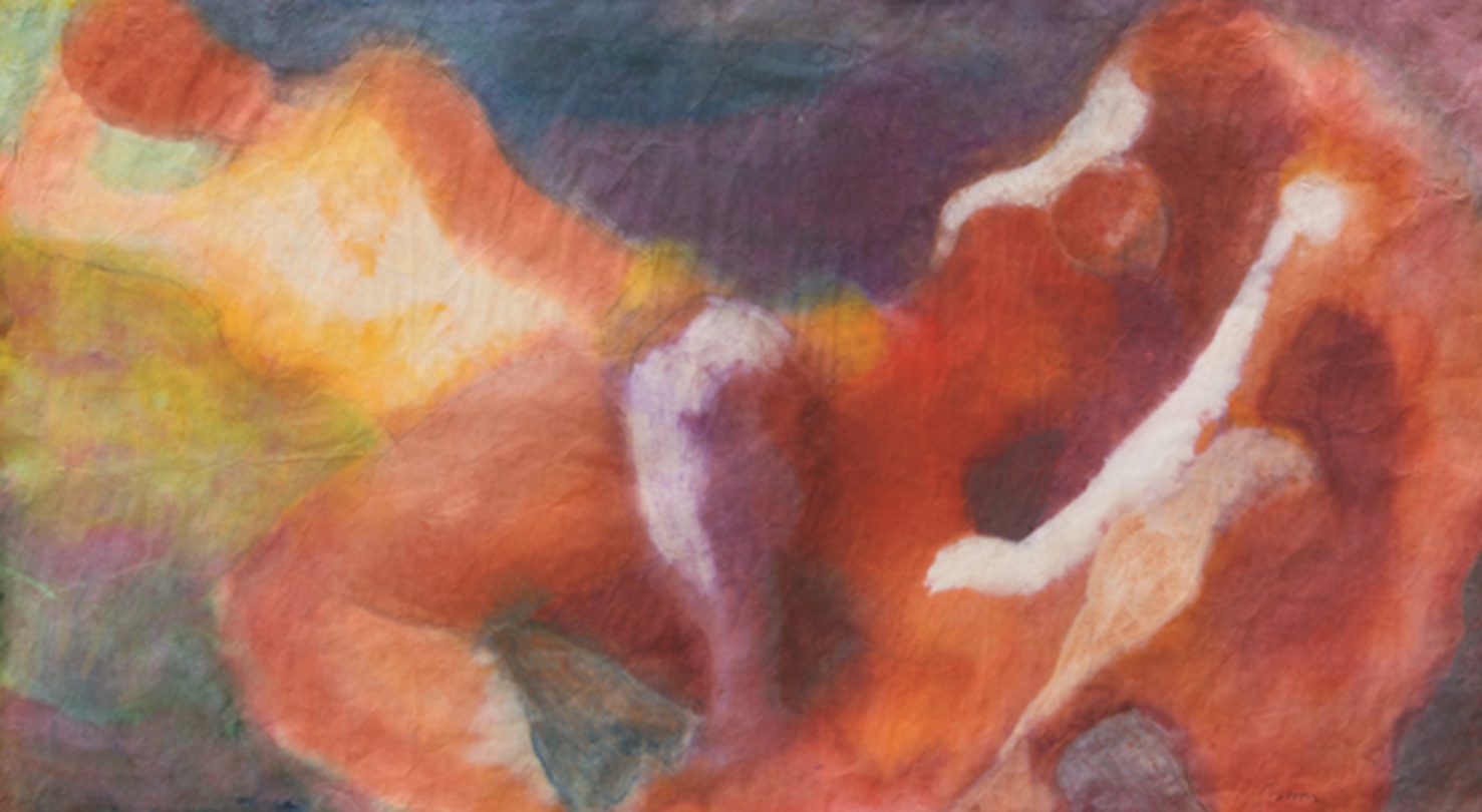 미상, 장지에 채색, 73x144cm, 1980년 대 중반