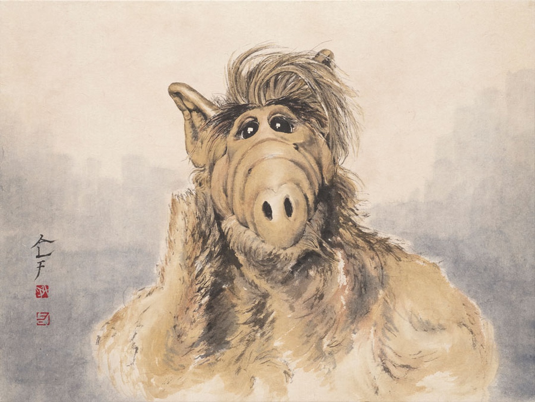 Donghyun Son,   ALF, 紙本水墨淡彩 Ink and Color on Paper, 48×64cm, 2018