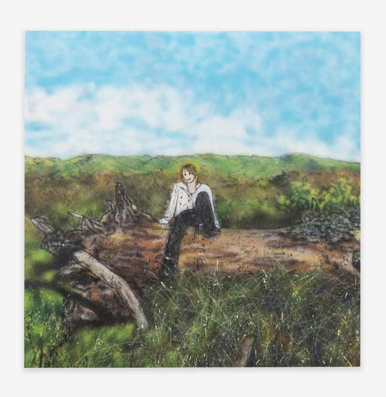 MADSAKI, Down to Earth, 2023. Acrylic paint, aerosol on canvas. 140 × 140 cm©2023 MADSAKI/Kaikai Kiki Co., Ltd. All Rights Reserved. Courtesy Perrotin