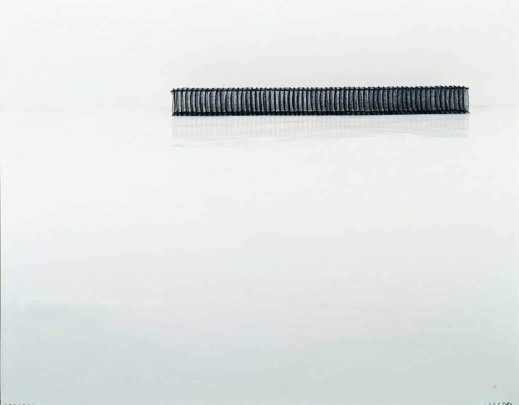 늘어난시간 080701, 아바카섬유, 쪽 염색, 재봉, 14 x 14 x 160 cm