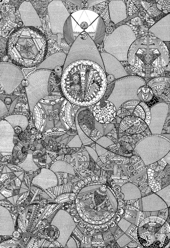 방상환 Untitled  pen on canvas, 116.8x80.3cm 2014