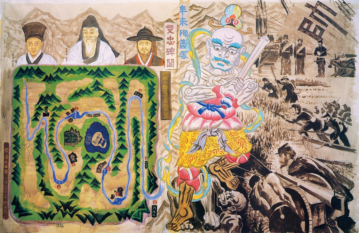 민정기, 벽계구곡도, 1992, 캔버스에 아크릴릭, 200x336cm