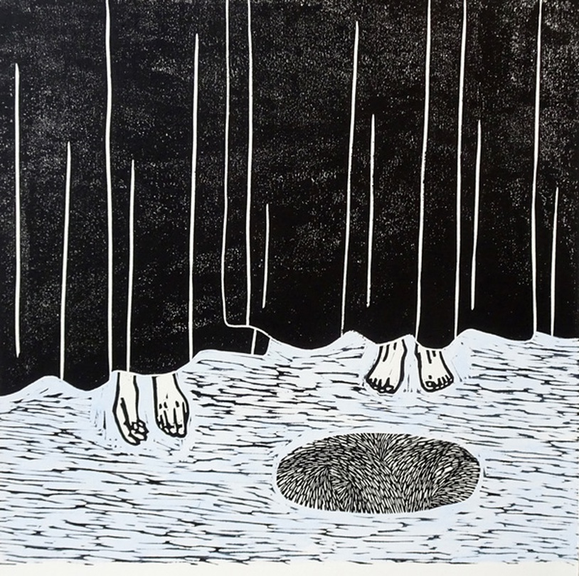 이승아_낮잠_linocut_28x28cm_2017