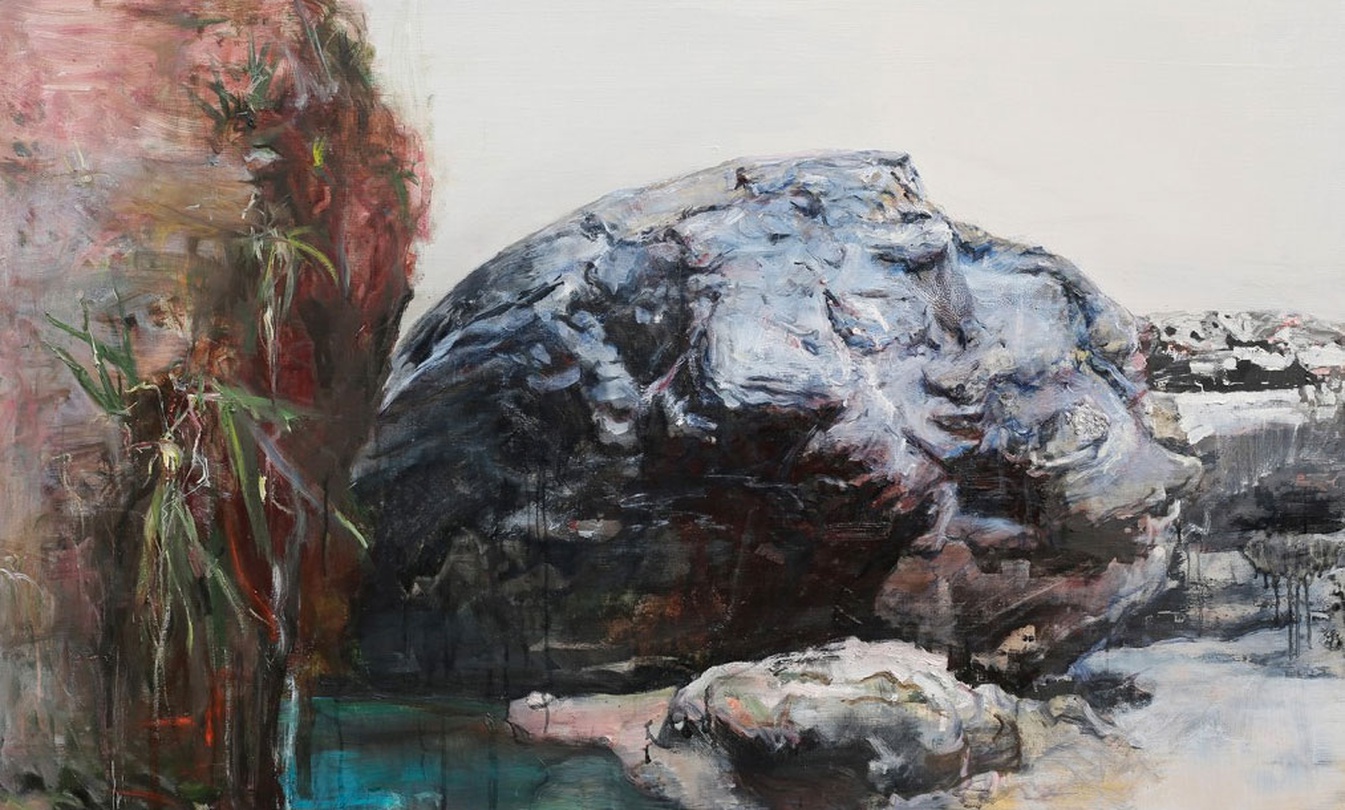 Skin Deep_진실된 바위, 90x150cm. oil on canvas, 2013, 2015