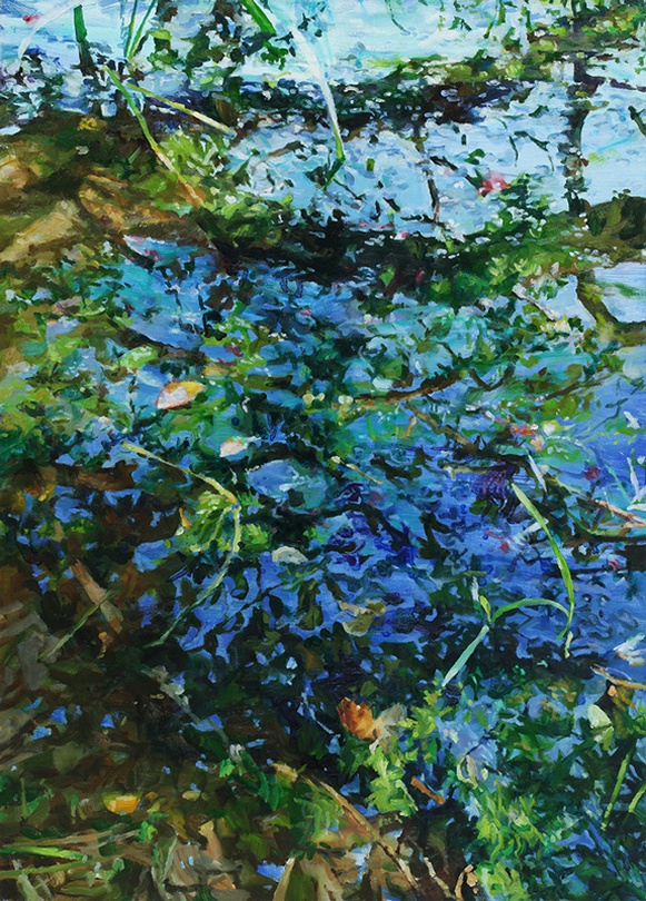 최라윤, 배롱나무아래 191X 65cm  oil on canvas 2013