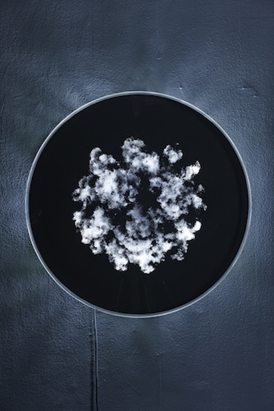Eluvial Horizon, 2015 aparamagnet particle, distilled water, 80 x 5 cm
