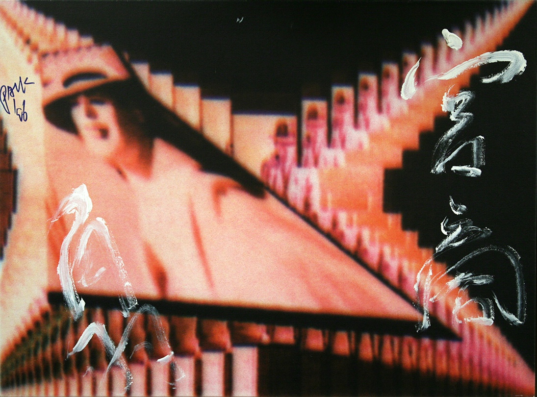 PAIK NAM JUNE, <Untitled>, 1996. still image on canvas, signed & dated upper left, 52 x 70.5cm.