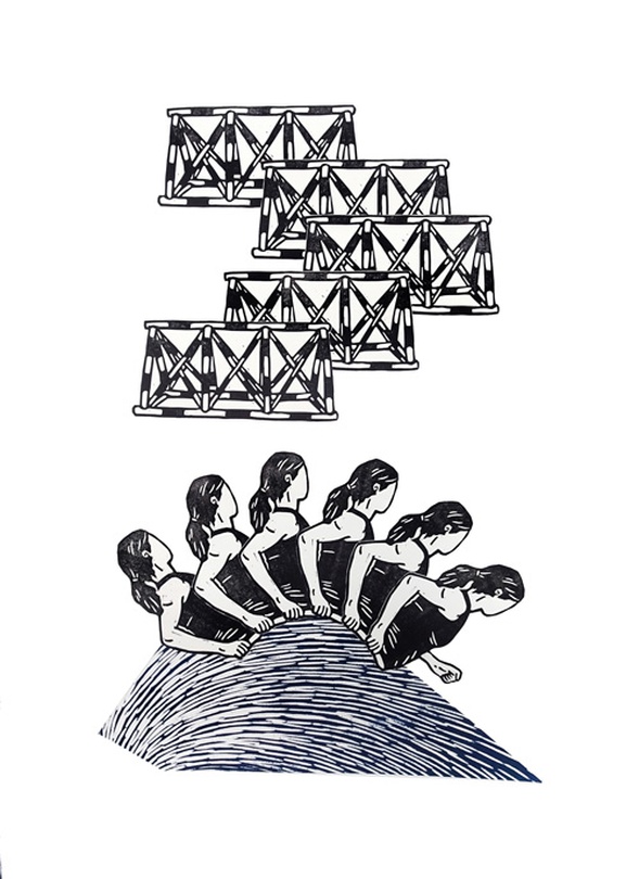 이승아_적당한거리2_linocut_65x45cm_2016