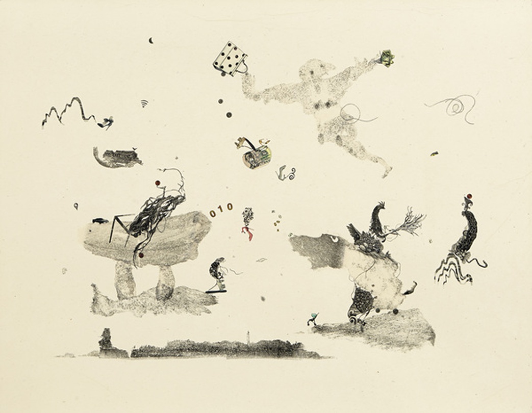 나의신화, wood engraving,collage, 102X79.3cm, 2015