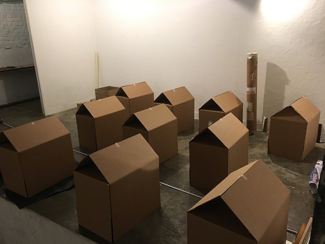 Home for Me, cardboard boxes, 가변설치, 2017
