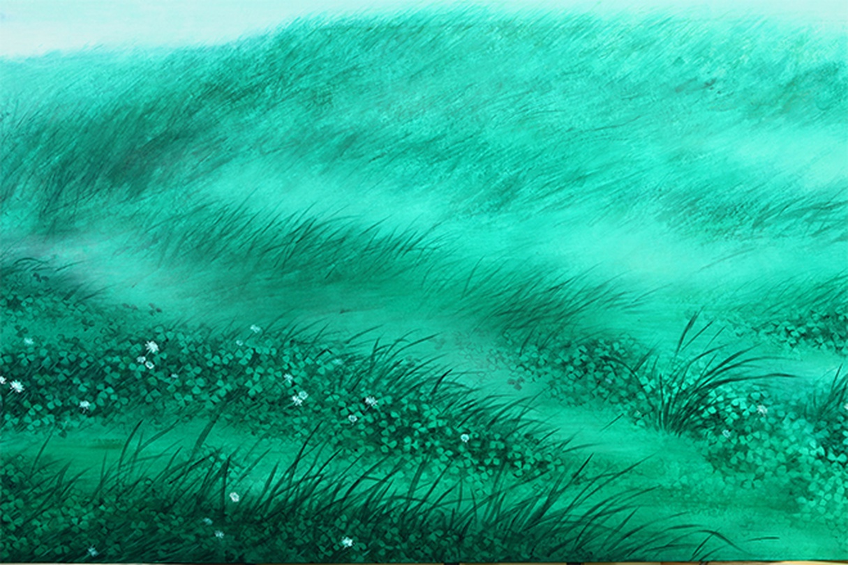 정선휘_바람이 머무는곳_2016_폴리카보네이트 패널위 한지위에 물감_led_200x100cm