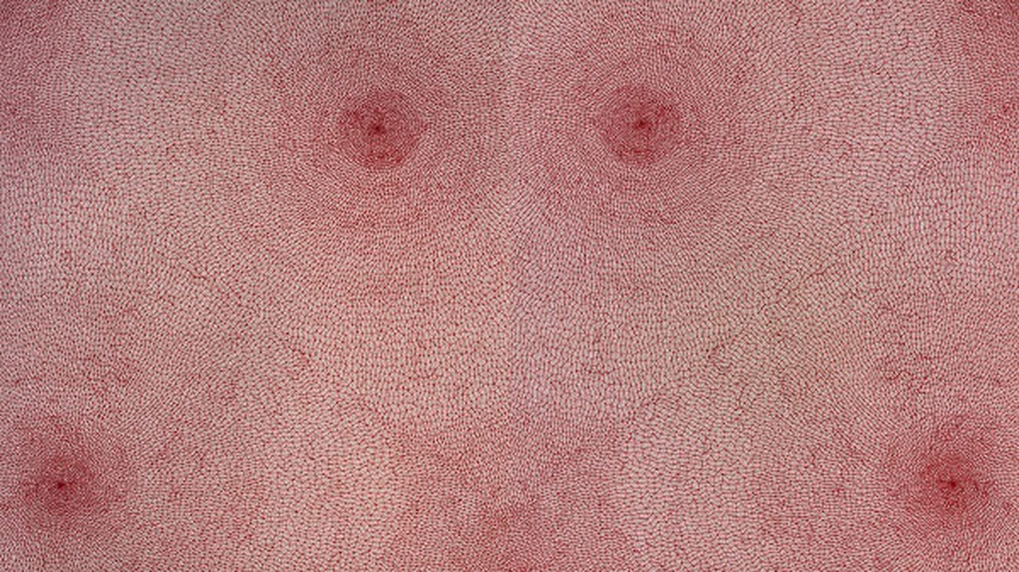 송미리내, Connecting link5-31, sewing&canvas, 110x98cm, 2017