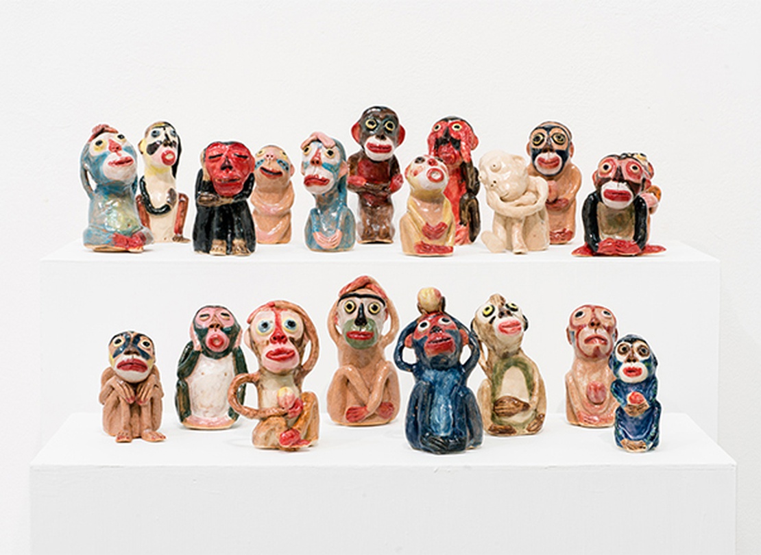 윤남웅, 猿, 2015. 흙, 유약, 가변크기