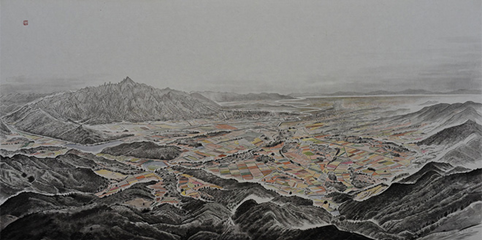 하성흡_영암들녁, 2016, 한지에 수묵담채, 89x177cm