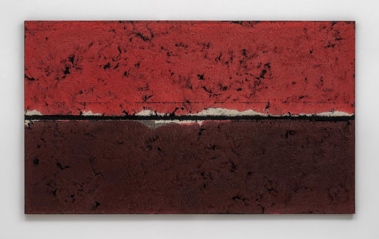 Chung Chang-Sup, 𝘔𝘦𝘥𝘪𝘵𝘢𝘵𝘪𝘰𝘯 91216, 1991, Tak fiber on canvas, 140 x 240 cm. ©The Estate of Chung Chang-Sup. Courtesy of PKM Gallery.