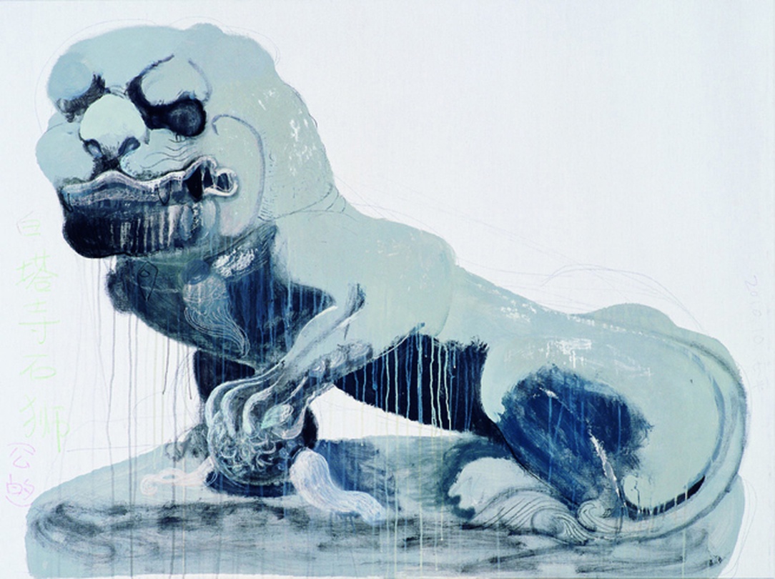 Wang Yuping, Stone Lion of Bai Ta Si (Male),2010,Oil and acrylic on canvas,120x160cm