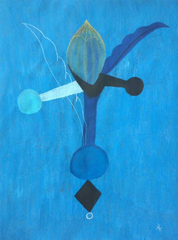 이강욱, 파초 , 종이에 먹 콩테 파스텔 과슈 , 56.5x76cm , 2018