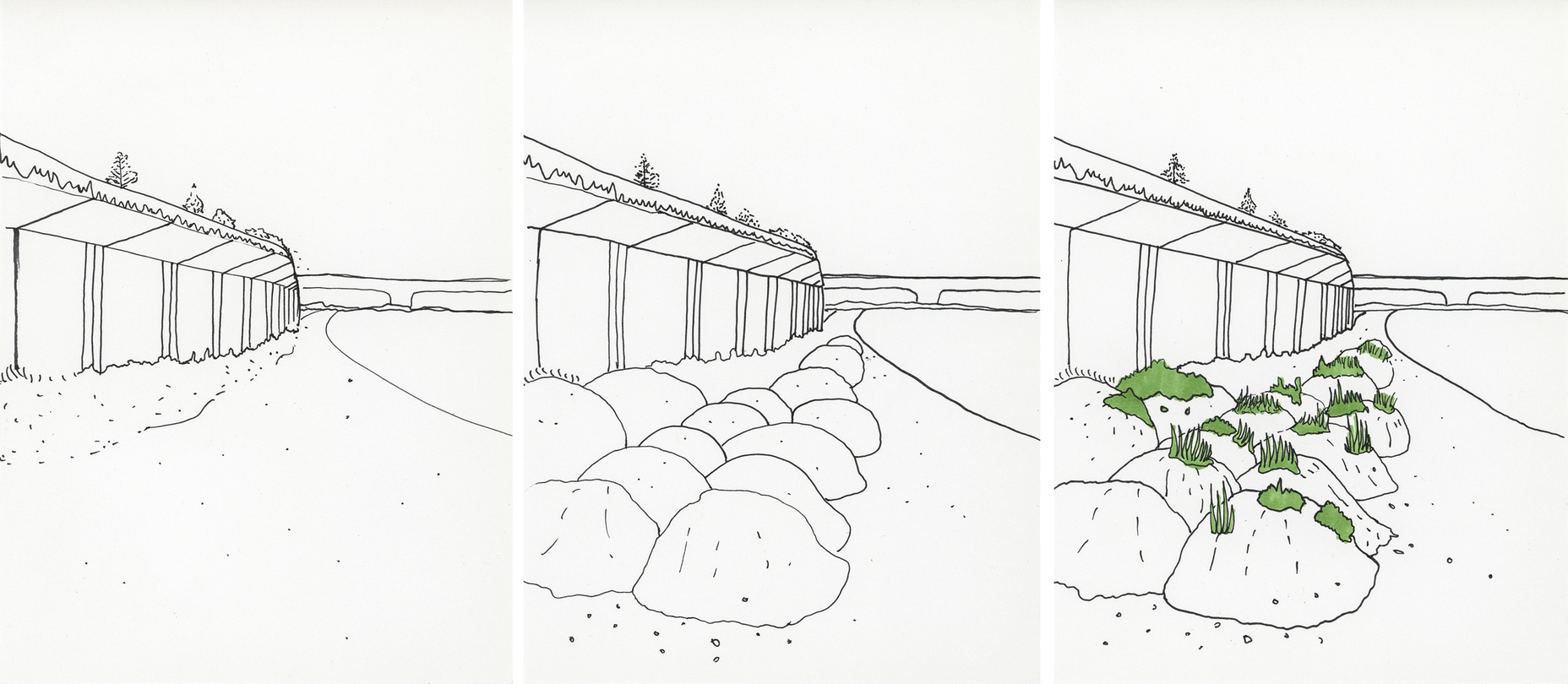 봄로야, 답 없는 공간_근사한 악몽_3 times, 2015, 19.5x14.5cm, pen, marker on paper