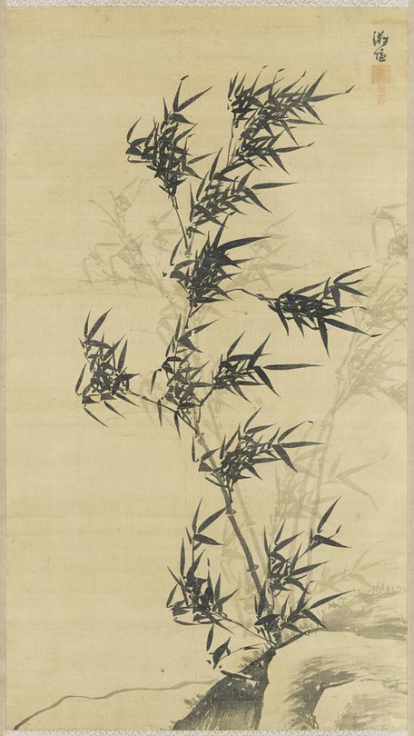 이정, 풍죽(風竹: 바람에 맞선 대)_unknown Ink and wash on silk_127.5×71.5cm