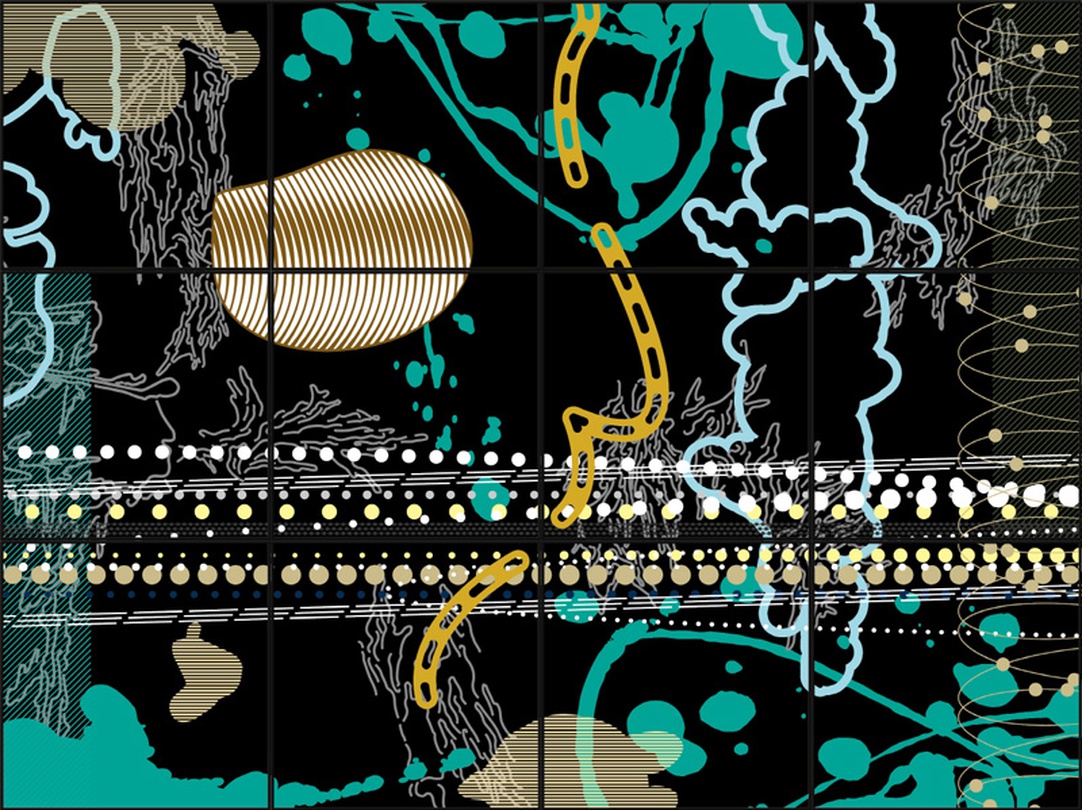 송민규, 어둠의 속도 Acrylic on Canvas 180×720cm 2017