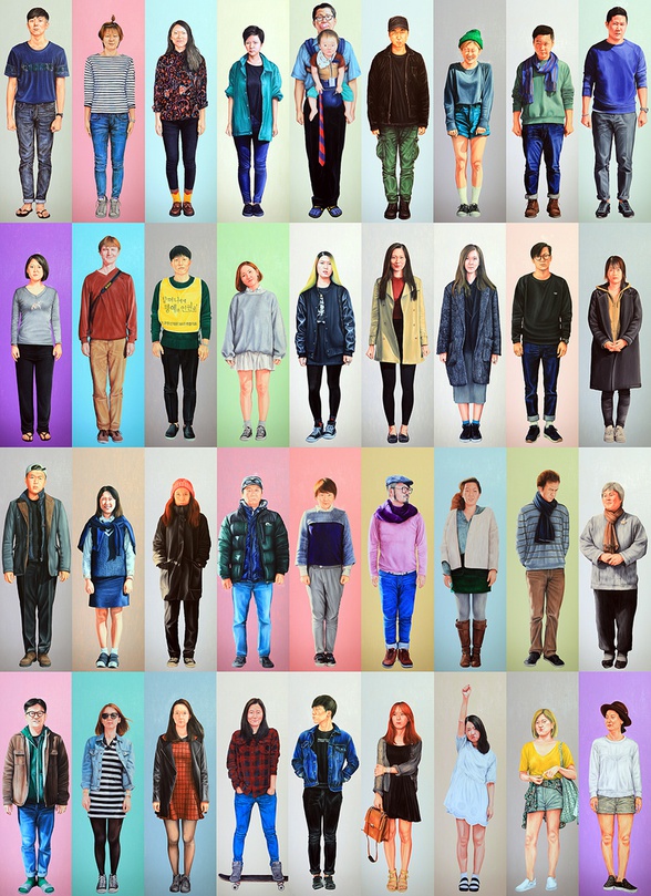 <자연스러운 차렷> oil on canvas 23x70 2015