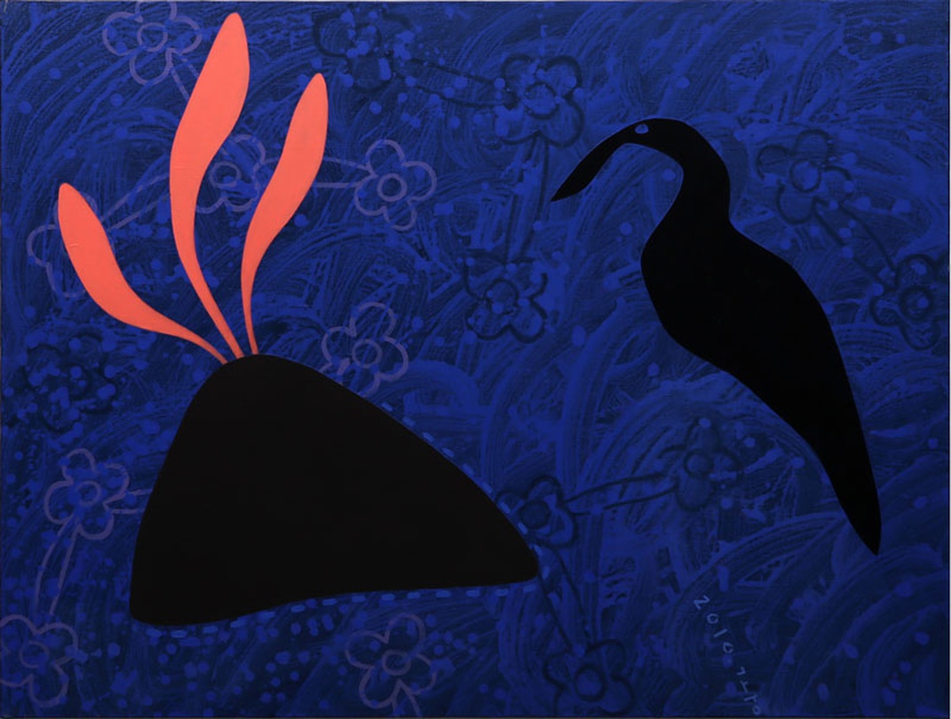 강광_화산도(火山島)에 사는 새_캔버스에 아크릴, 오일바_130.5 × 97.5 cm_2010