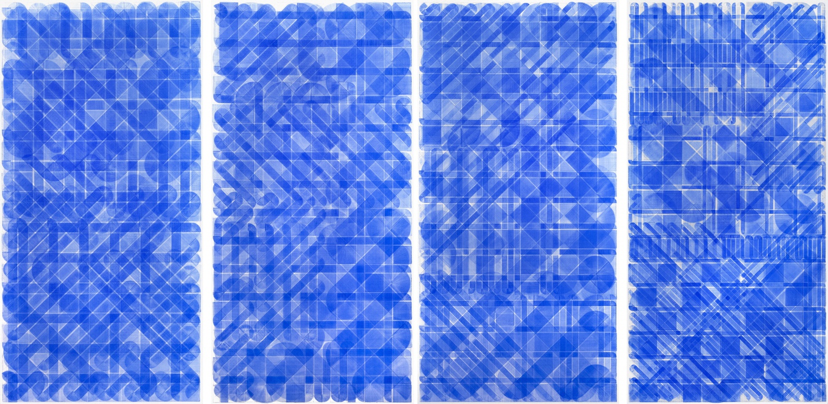 Marine Painting, 2016, pencil and acrylic on linen, 194x97cm