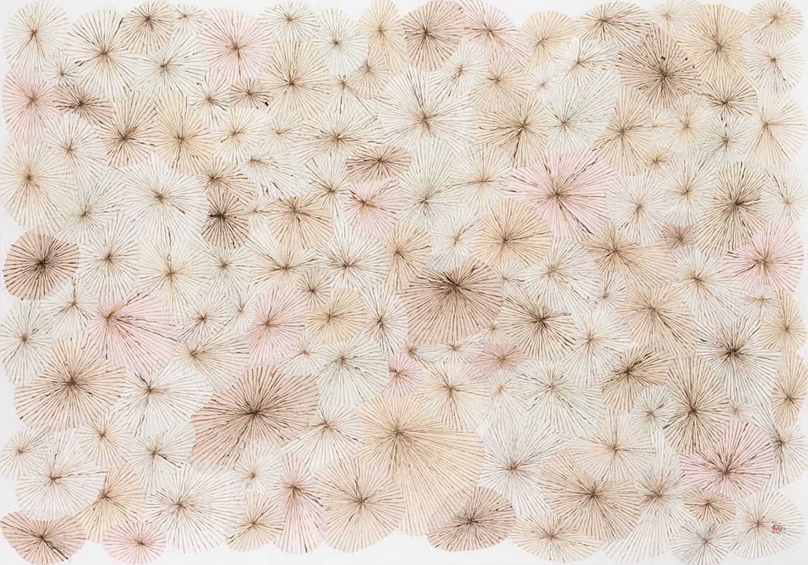 Minjung Kim, The Street, 2015, mixed media on hanji (Korean mulberry paper), 140 x 200 cm_2