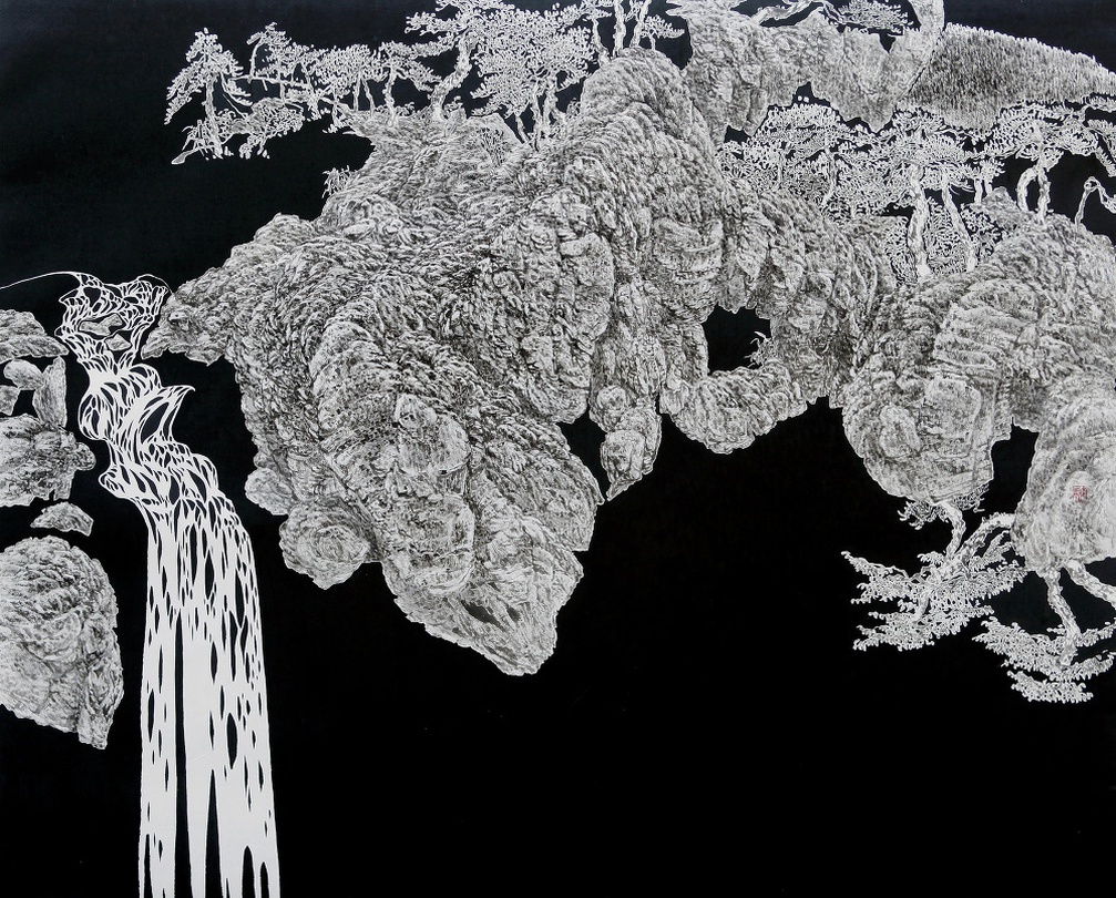 안용선 谷-姿162cm×130cm한지에수묵2010