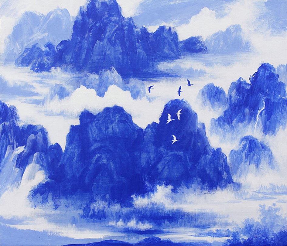 윤여환작, 사유지대_夢中山河3, 53cmx45.5cm, acrylic on canvas, 2015