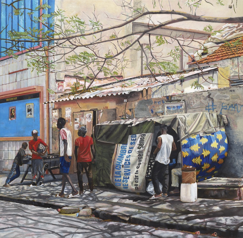 Tey, 2019 Oil on linen canvas 160 x 163 cm (63 x 64.2 in) © Cheikh Ndiaye