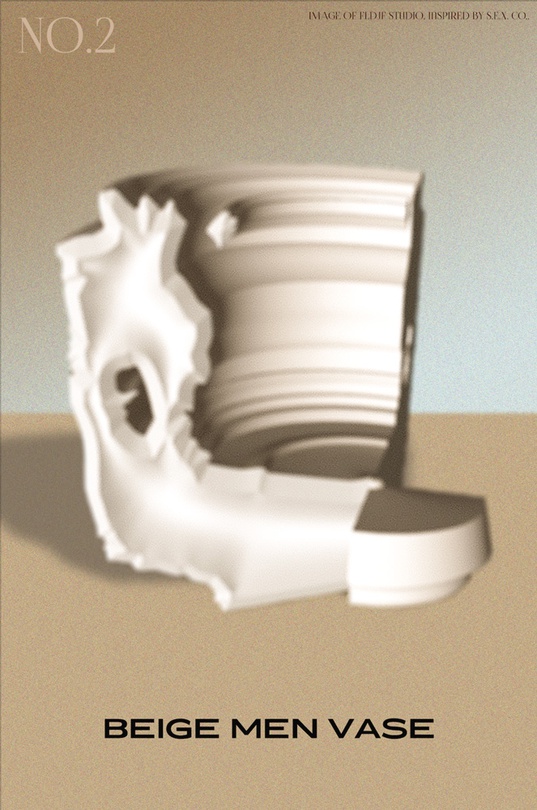 <Beige Men Vase NO.2>, 디지털 이미지, 2020