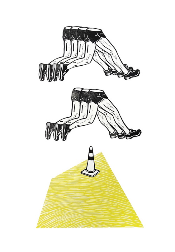 이승아_적당한거리1_linocut_65x45cm_2016