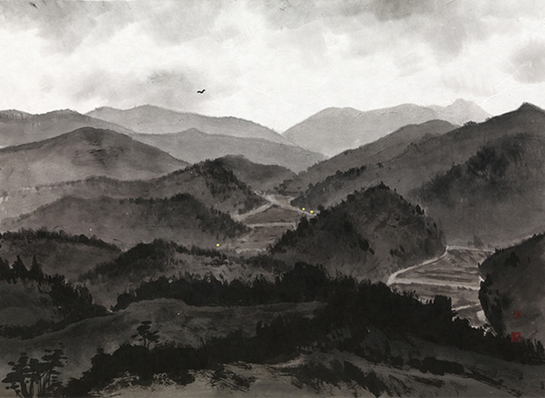 허달용_첩첩산중_2016_한지에 수묵담채_66x91cm