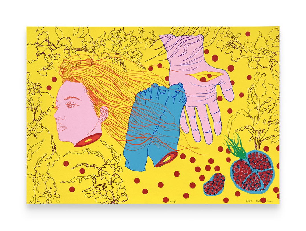 지희킴, #4, 2025,ink, gouache, screenprint monotype on Magnani Pescia paper 250g, 42 x 60 cm