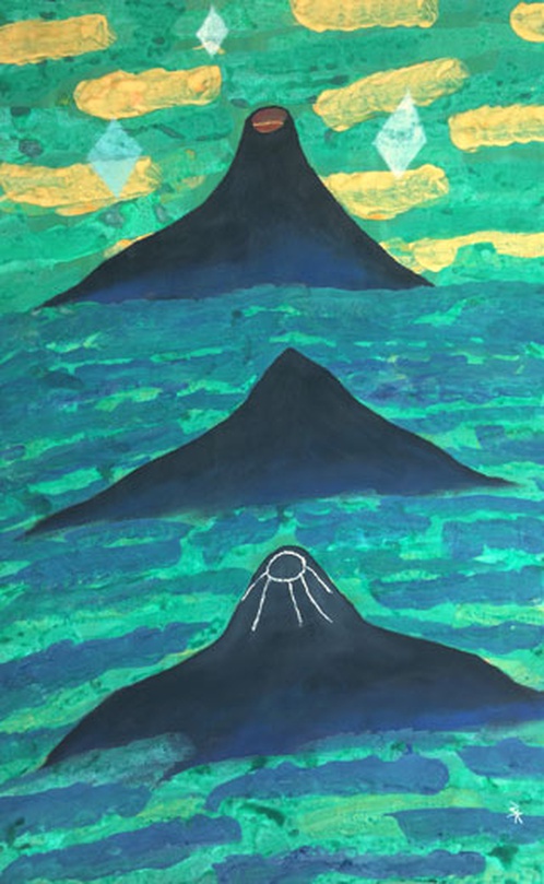 이강욱, 세개의 산을 넘어 , 종이에 과슈 파스텔, 64x103cm , 2018