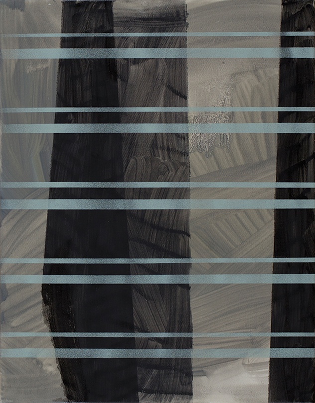 조해연, eighteen-line, mixed media on canvas, 53x40.9cm 2018