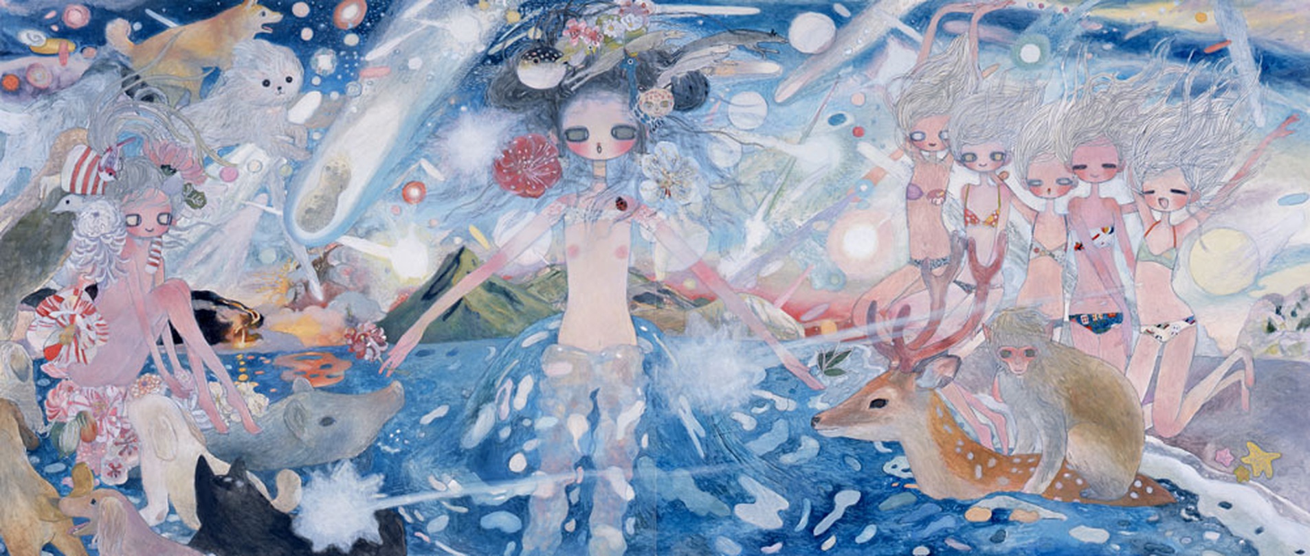 The Ocean Inside_2015,Oil on canvas,170x400cm©2015 Aya Takano/Kaikai Kiki Co., Ltd. All Rights Reserved.  (사진제공:조현화랑) 