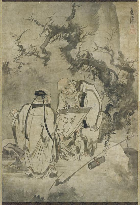 김명국, 비급전관(秘?展觀: 비결을 펼쳐보다)_unknown Light Colors on Paper_121.5×82.5cm