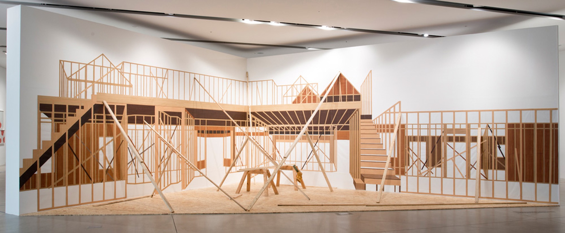 김지은_택지개발자의 집_가변 설치_시트지, 각목, OSB 합판, 타이벡 롤_2016