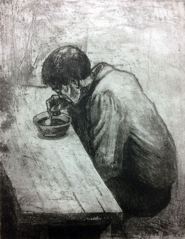 고길천_식사_소프트 그라운드 에칭_19.5 × 24 cm_1994