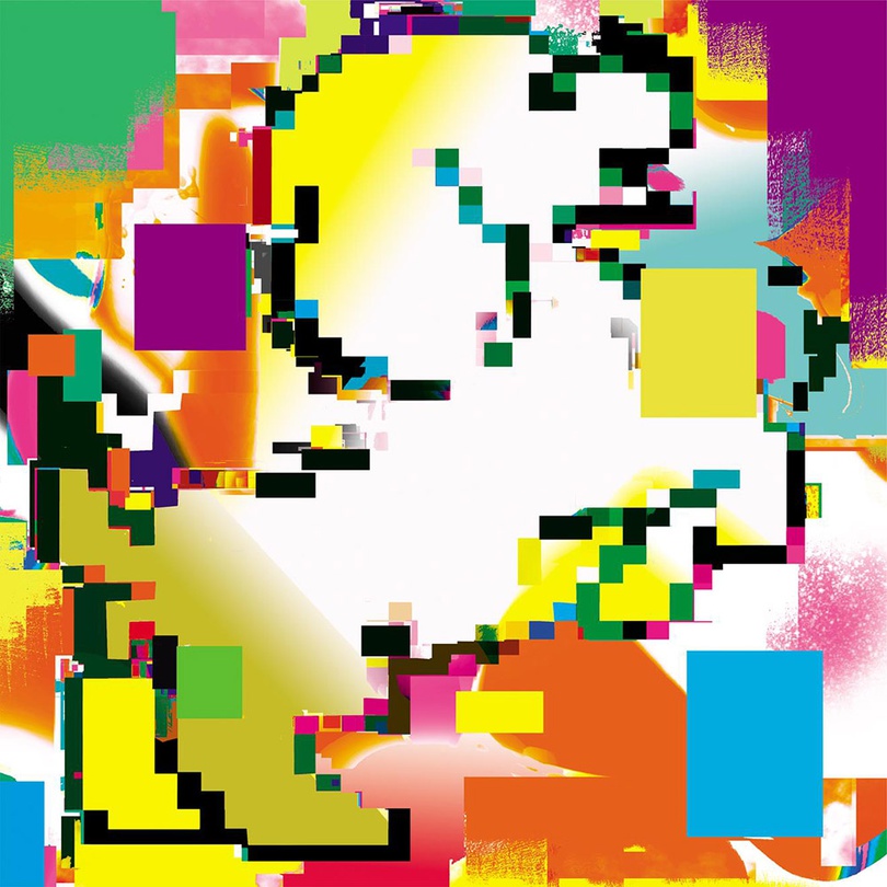 Cody Choi, Database painting animal totem "Hello Puppy A1", 2022-2023. Acrylic paint on UV print canvas, 196 x 196 cm. Courtesy of the artist & PKM Ga