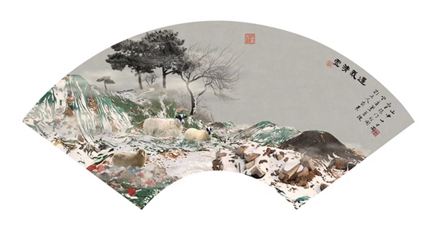 Yao Lu, Sheep on the Snowy Cliff, 113 x 60, c-print,2010