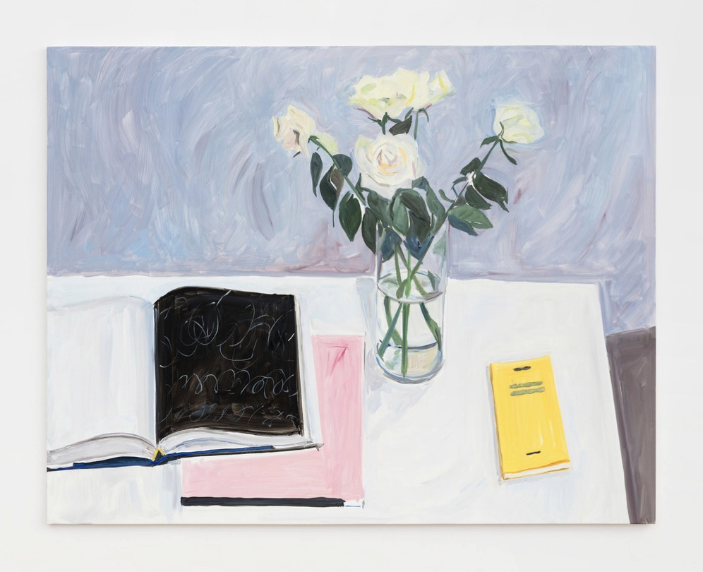 Roses for Cy Twombly, 2021. Oil on canvas, wood frame. 114 x 146 x 3 cm Photo: Claire Dorn. Courtesy of the Artist and Perrotin.
