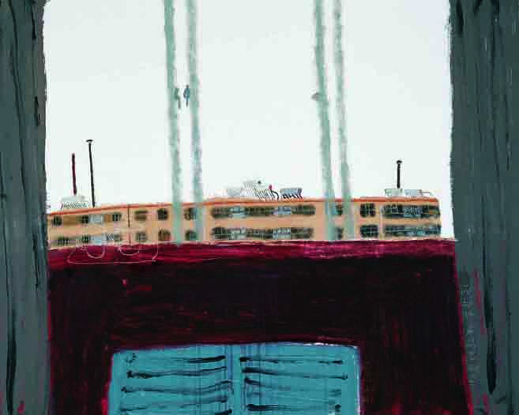Wang Yuping, Outside the Window,2007,Oil pastel on canvas,120x150 cm