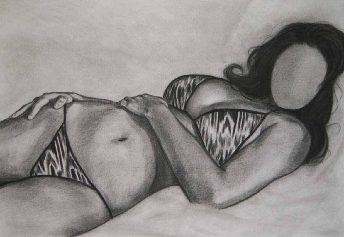 I got a woman _116.8cmX80.3cm_charcoal on canvas _2014