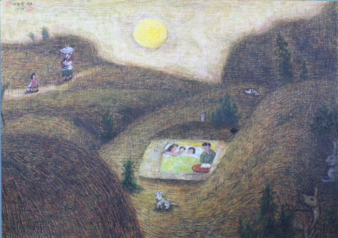 이광택, 어슬막 적요, 종이, 혼합재료, 31x44cm , 2016