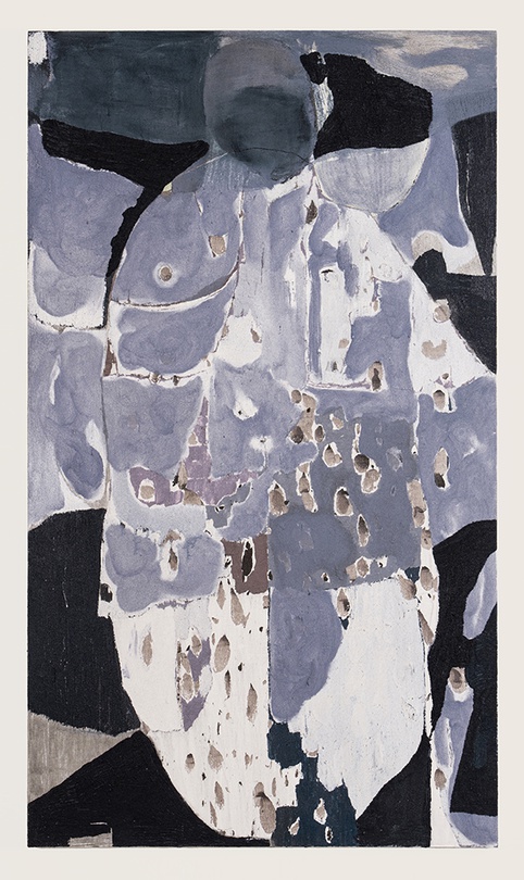 이안리, 〈Kiss〉, 2024. 캔버스에 혼합재료, 195 x 112 cm. © 이안리, 원앤제이 갤러리. 촬영: 아티팩츠.