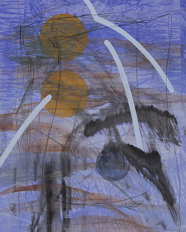 강연지, 나무와 보석들2_장지에 혼합재료_90.9 x 72.7cm_2019